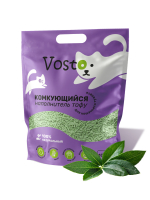 Vosto комкующийся наполнитель для кошек Тофу, зеленый чай 10 л