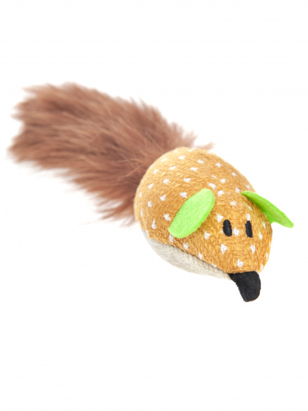 Pet-it игрушка для кошек мягкая Мышка Дуся с пушистым хвостом, с мятой, 5x26 см