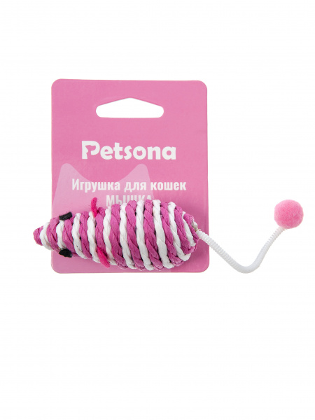 Petsona мышка для кошек, хвостик-пружинка, розовая
