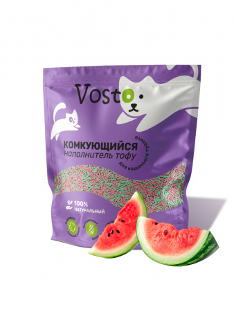 Vosto комкующийся наполнитель для кошек Тофу, арбуз 5 л